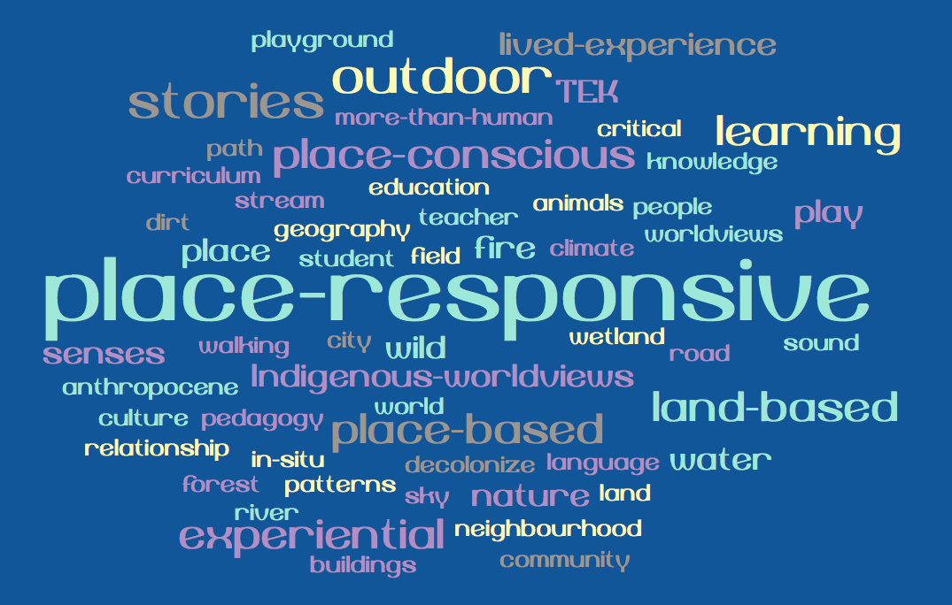 word-cloud for place-responsive terms